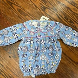 Classic Southern Smocks ginger jar pumpkin bubble. NWT size 2